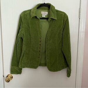 A.M.I. Moss Green Corduroy Jacket Brass Style Buttons Size M